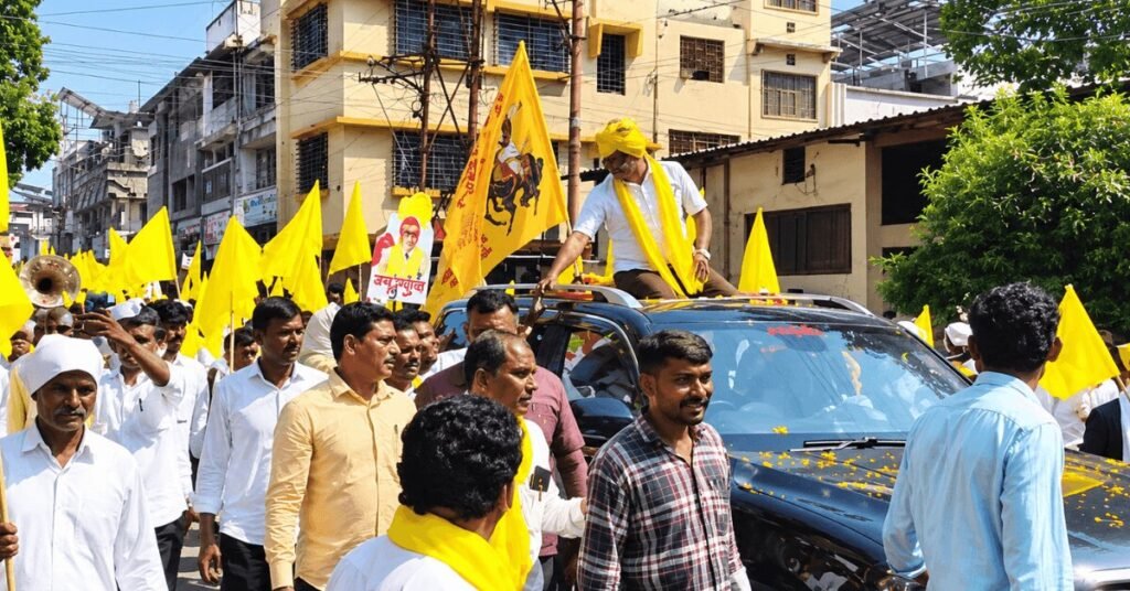 Dhangar Reservation Protest in Dhule led by Deepak Borade demanding ST reservation.